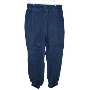 Johnny Was Pete &‎ Greta Blue Joggers Womens Medium Cupra Blend Everyday Luxury